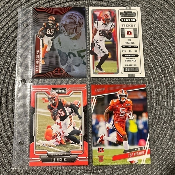 💋 Tee Higgins, NFL Football Trading Cards, Mixed Lot of 4, Rookie Card RC - Picture 2 of 5